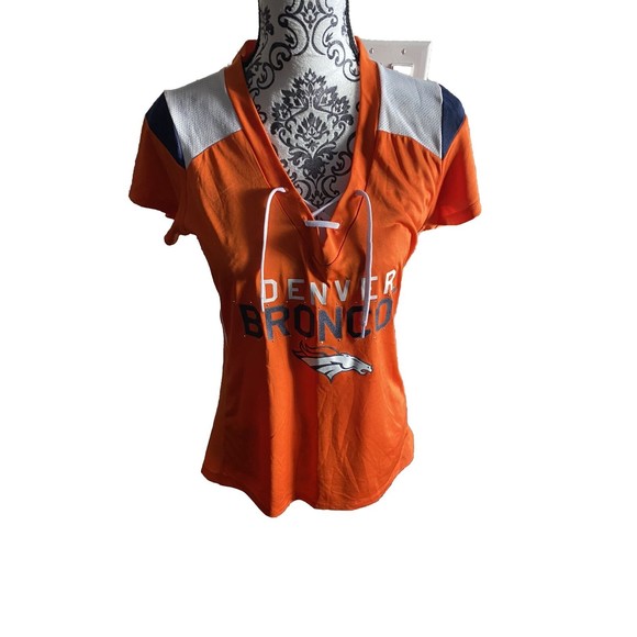 Denver Broncos L Ladies Top Large Rhinestone Plus Funny Hat Visor Jersey Shirt - Picture 8 of 14